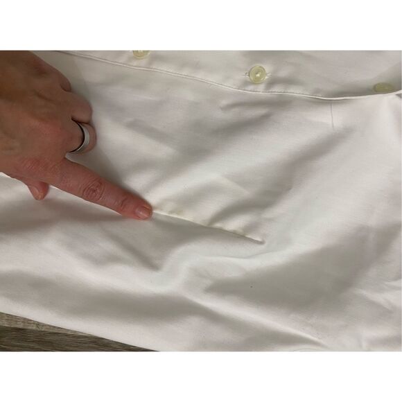 Jones New York Easy-Care Button-Up Shirt, White, Size Medium, MSRP $80 - Picture 5 of 10